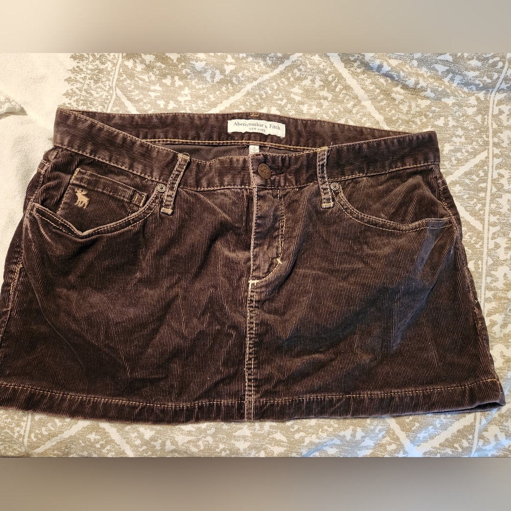 Abercrombie & Fitch Corduroy Brown Mini Skirt